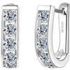 ROUGEMONT Orecchini a cerchio Moissanit Liara 3 mm 0,10 ct, 3 mm, Moissanite Argento sterling