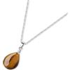 GAVU Collana da Donna in Argento Sterling 925 con Ciondolo Goccia di Occhio di Tigre Naturale, Collana Pietre Dure Donna Occhio di Tigre
