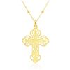 WANDA PLATA Collana Pendente Crocifissa Ciondolo Croce da Donna in Argento Sterling 925 Placcato in Oro, Gioielli