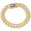 Fachoice Bracciale cubano da uomo con segno di dollaro scintillante, oro lucido, simbolo di denaro, gioielli da uomo