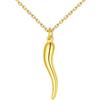 U7 Collana Uomo Oro Corno Italiano Ciondolo Cornetto Portafortuna Piccolo 40mm Collana Uomo Acciaio Inossidabile Pendente Corno Portafortuna con Catena 55cm+5cm Regalo per Natale Compleanno