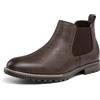 Bruno Marc Stivaletti Chelsea da uomo, casual, senza lacci, classici, alla caviglia, Marrone scuro, 42.5 EU