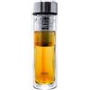 Nerthus Filtro FIH 664 350 ML, isolato con doppia parete, bottiglia con infusore, fiaschetta, tazza da viaggio, teiera, 0,35 L, vetro