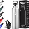 Motswedi Borraccia Termica, 750ml Con 2 Tappi, Borraccia con Cannuccia, Doppia Parete, Bottiglia Termica, A Prova di Perdite, Bottiglia acqua Per Campeggio, Palestra, Sport, Acciaio Inossidabile