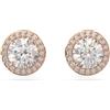 Swarovski Orecchini a lobo Constella, Taglio tondo, Pavé, Bianchi, Placcato color oro rosa