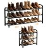 ENJOYBASICS Expandable, scarpiera regolabile a 3 livelli, in metallo, da 45 a 83 cm, colore: nero