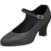 Capezio Women's 2 Character Shoe Dance | Full Grain Leather Upper for Comfort | Ideal for Performances | Elegant Leather Buckle | 42.5 EU, 10.5M US, Black, Dancers of all Levels