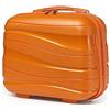 KONO Valigia Trolley Piccolo 35,5cm Valigie da Viaggio Cabina Rigida Polipropilene Leggero Borsa da Toilette (Arancione)