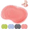 KIKVTER Piedi Scrubber per Doccia, Pediluvio Massaggiatore Piedi, Tappetino in Silicone Antiscivolo, Spazzola Schiena Doccia, Spugna Doccia Silicone, Pad Massaggio Schiena con Ventose, Esfoliare