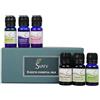 SVATV - Oli essenziali, top 6 set regalo per aromaterapia di prima qualità - Petalo di rosa, sandalo, neroli, citronella, lavanda, gelsomino - 6x10ml