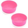 4 Stampi In Silicone Rotondi Per Torta A Strati Da 8 Pollici - Antiaderenti, Riutilizzabili, Colore Rosa, Per Torte Arcobaleno E Cheesecake