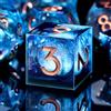 SIQUK 7 Pezzi Dadi Poliedrici Set Dadi da Gioco Dadi Nucleo Liquido D4 D6 D8 D10 D12 D20 D% per DND RPG MTG Dungeon and Dragons, Blu & Nero, Oro
