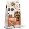 PUUR Witte Molen PUUR pausa Snack Muesli per Pappagalli con Noci | 750 g | Alimento complementare per pappagalli | Ricco di noci e banane | Senza conservanti e aromi artificiali