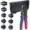 Amacoam Pinza Crimpatrice Capicorda Crimpatrice Capicorda Set di 8 Pinza Crimpatrice Puntalini Pinza Faston Pinza Faston Professionale Strumento Crimpatura per Connettori Elettrici