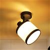 Glitzerlife Faretto da soffitto 1 luce nero corridoio - Plafoniera in tessuto, plafoniera E14 faretto vintage orientabile retrò per cucina camera da letto guardaroba (lampadina non inclusa)