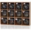 DEMIUKO 12 Pezzi Palline di Natala Nero Palline per l'Albero 8CM Grande Bagattelle per Alberi Antisfondamento Decorazioni Albero di Natale per Feste di Matrimoni Addobbi di Natale