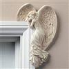 JTZXJJX Decorazione per telaio della porta di angelo, statue decorative a forma di angelo, scultura da parete in resina, artigianato per casa, soggiorno, camera da