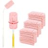 OFFCUP 32 Pezzi Ricariche per Spolverino, 360° Kit per Spolverare Elettrostatico Compatibile con Swiffer Duster, Piumini Cattura Polvere con 1 Manico 1 Telescopici Spolverini Usa e Getta