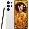 ULUCAN Smartphone S25 Ultra Premium 5G - 16 GB 1 TB, schermo HD 1440p da 7,3, doppia fotocamera da 108 MP e 72 MP, Snapdragon 8Gen 3, ricarica rapida da 8000 mAh, Android 14 sbloccato,White-1TB