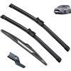 Autopixl Compatibile con Ford Fiesta MK6 2008-2016 Tergicristallo anteriore posteriore for auto Tergicristalli in gomma morbida Parabrezza automatico 26 15 12 2013 2014 2015 (Color : 3 wipers)