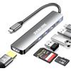 ZESKRIS Hub USB C ZESKRIS, adattatore USB C a HDMI 7-in-1 con HDMI 4K, 100W PD, 1*USB 3.0, 2*USB 2.0 e lettore di schede SD/TF, splitter multiporta compatibile con Macbook Air/Pro M1/M2/M3/M4, Surface Go