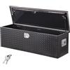 VEVOR Cassetta Portautensili in Alluminio per Cassone di Camion, con Piastra Diamantata, Maniglia Laterale e Chiavi di Blocco, Organizzatore per Rimorchi, Camper, 1244,6 x 381 x 381 mm, Nero