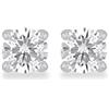 Tuscany Silver Orecchini a lobo rotondi 5 mm con zirconi bianchi in castone in argento sterling per donna