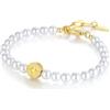 GAVU Bracciale Perle Uomo Donna, Bracciale Perle Bianche con Charm Bussola