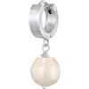 Kuzzoi Orecchini a Cerchio da Uomo Con Perla, Cerniera Singola (13 mm) Rotondi, Acqua Dolce, 1 Paio in Argento Sterling 925, Accessorio