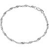 MATERIA by Matthias Wagner Bracciale da donna in argento 925-3 mm Singapore, 17-22 cm, 19 cm, Argento sterling