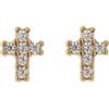 MILOR Orecchini a lobo donna in Oro 9Kt con croce e zirconi - Orecchini croce anallergici e ipoallergenici - Gioielli donna made in Italy - Regalo per nascita, battesimo, comunione, cresima