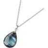 GAVU Collana da Donna in Argento Sterling 925 con Ciondolo Goccia di Labradorite Naturale, Collana Donna Pietre Dure con Pendente Goccia d'Acqua