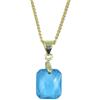 UNGUGU Collana in Argento Sterling 925 con Topazio Blu,Collana con Topazio Azzurro Cielo,Collana con Topazio Azzurro Cielo