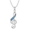 HARMONY BOLA Collana con note musicali in argento Sterling con piuma e chiave di violino