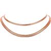 GOLDCHIC JEWELRY Collana Donna Doppia Catena Serpente Piatta Collana Donna Oro Rosa Collana Girocollo Acciaio Inossidabile a Due Strati Con Serpente, Girocollo Donna Doppio 32cm+38cm