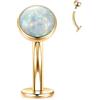 Hengkaixuan G23 Titanio Gioielli per ombelico Disc Bottom Belly Button Ring a fondo piatto Piercing per ombelico 14G Belly Piercing Curvo Barbell 10mm Anello per ombelico filettato internamente per