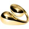 Purelei® Swirl Ring - Anello regolabile con forma curva - Acciaio inossidabile placcato oro 14 K/18 K - Design a goccia - Taglie S/M & M/L - 7,16 g - Impermeabile, S-M, Acciaio inossidabile, Nessuna