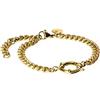 Purelei Bold Charm Bracciale - Grande catena a maglia barbazzale con chiusura a charm - Acciaio inossidabile placcato oro 14 K, oro rosa o argento - 16/18/20 cm - 6,6 mm di larghezza - combinabile con