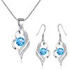 Kamise Set di gioielli da donna, in argento Sterling 925, collana con ciondolo a forma di cuore e orecchini a gancio con zirconi 5A, set di gioielli in argento per donne e ragazze, regalo per San