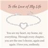 GAVU Bracciale da Donna in Argento Sterling 925 con Charm Cuore, Bracciale Cuore Argento Donna, Regalo Moglie/Regalo Fidanzata