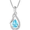 starchenie Collana Donna Infinito 925 Argento con Cubic Zirconia Pietra di Nascita Acquamarina Blu Regali di Gioielli per Mamma Moglie Fidanzata