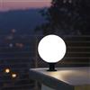 Mkichi Lampione da Giardino Esterno Moderno Lampada Sfera Giardino In Acrilico E27 Lampada A Colonna Impermeabile Luce da Esterno Lampada da Pilastro per Patio Villa Cancello Terrazza (20cm)