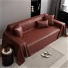 Highdi Telo Copridivano 1 2 3 4 Posti, Copri Divano o Copriletto in Pelle PU, Protezione Copridivano Anti graffio Gatto per Mobili e Divano, Copridivani (180x130cm,Rosso)