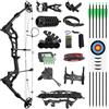 HNZMDY Set Arco Compound Premium 0-70lbs Regolabile con 320FPS, Corpo Magnesio Ultra-Leggero, CNC Dual-Nockensystem, Kit Completo per Adulti e Principianti - Nero e Camouflage