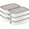SmartStore Set di 6 contenitori per alimenti a tenuta stagna, 1,6 l, adatti a lavastoviglie, frigorifero, microonde, per la preparazione dei pasti, approvati per alimenti, senza BPA, ermetici