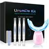 HIYAA Kit sbiancante per denti a 16 LED con 3 ricariche di gel, vassoio rosa, sbiancante senza sensibilità, per casa e viaggio
