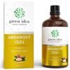 Green idea - Olio di argan puro - spremuto a freddo - viso, corpo, capelli, barba, unghie - Vegan and Cruelty Free - Argan Oil - Bottiglia di vetro da 100 ml