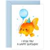 Central 23 Simpatico biglietto di compleanno con scritta I Fish You a Happy Birthday con pesci rossi, biglietto di compleanno per bambini, amici, amanti degli animali domestici, figlio, figlia, migliore amica