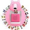 Xozoyo Tonie - Scaffale Tonies, montaggio da appendere per TonieBox Tonie, per ragazze e bambini da 30 a 48 statuette, a forma di orso, per la cameretta dei bambini, per la cameretta dei bambini (rosa