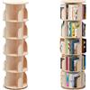 PTUWODS - Libreria girevole a 360°, scaffale portaoggetti per bambini e adulti, in legno massello (5 ripiani)